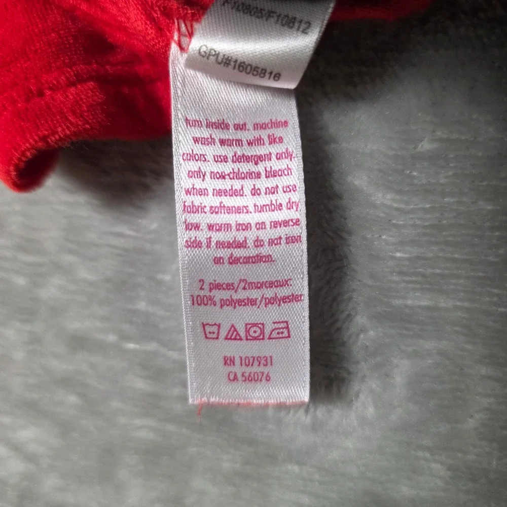 Justice Graphic Tops Girls Size 12 Red White Fair Christmas‎ Hope Sequin 2pc